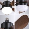 16 Inch Socket Fan Light Ceiling Fans with 3 Lighting Color and Remote E26 Screw in Ceiling Fan