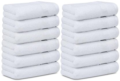 Resort Collection Soft Washcloth Face & Body Towel Set 12 Pack White 12x12 in Luxury Hotel Plush & Absorbent Cotton Washclothes