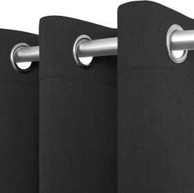 Blackout Curtains for Bedroom Pack of 2 Window Hanging Panels 63 inch Long Blind Off Grommet Curtains Thick Black Out Window Screen No Light Drapes 52