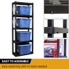 Hyper Tough 5-Tier Shelving Unit, W30 x D14 x H75" Multipurpose Home Storage Organizer, Black