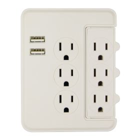 Hyper Tough 6-Outlet Surge Tap 500-Joule Protection with USB, White