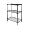 Hyper Tough 3-Tier Multipurpose Wire Shelving Rack, Black Color,750lbs Load Capacity, for Adult