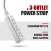 Hyper Tough Indoor 3-Outlet 2ft , White