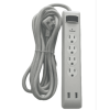 Hyper Tough Indoor 4-Outlet 10ft Surge Protector 900-Joule Protection with 2 USB Ports, White,125V,15A