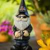 1pc Gnome Statue, Biker Themed Garden Gnome, Fairy Garden Accessories, Decoration For Indoor Desktop Outdoor Lawn Yard Garden