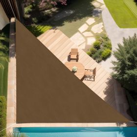 10'X10'X14' Sun Shade Sail Curved Commercial Outdoor Shade Cover Sand Triangle Heavy Duty Permeable 185GSM Backyard Shade Cloth for Patio Garden (Color: Mocha)